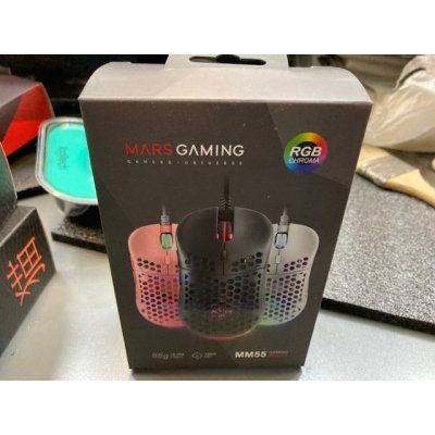 Raton Mars Gaming Ligero RGB Negro