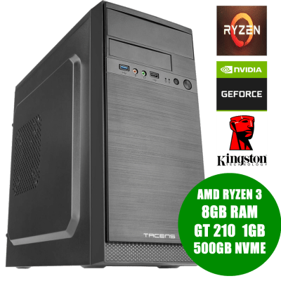 PC OFFICE RYZEN 3 4100 GT210 8GB 500GB NVME