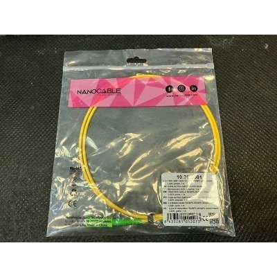 Cable fibra SC/APC LSZH Amarillo 1m Nanocable