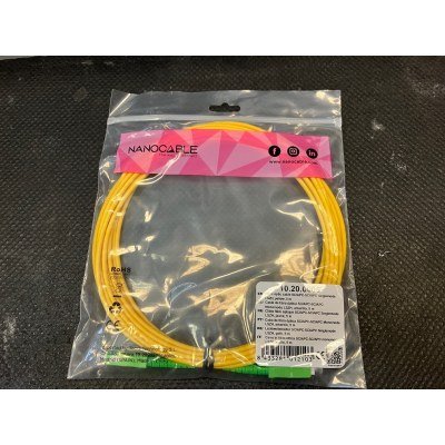 Cable fibra SC/APC LSZH Amarillo 5m Nanocable