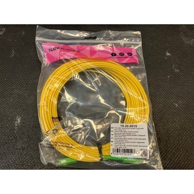 Cable fibra SC/APC LSZH Amarillo 15m Nanocable