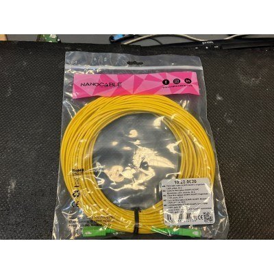 Cable fibra SC/APC LSZH Amarillo 20m Nanocable