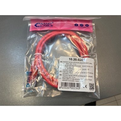 Cable Rj45 Cat5e UTP 1m Rojo