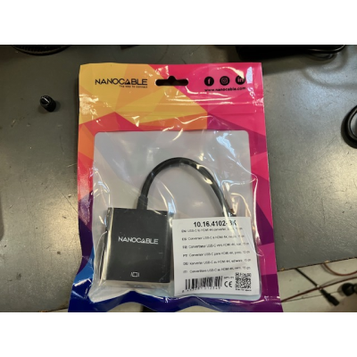 Conversor USB-C/M a HDMI/H Negro 15cm Nanocable