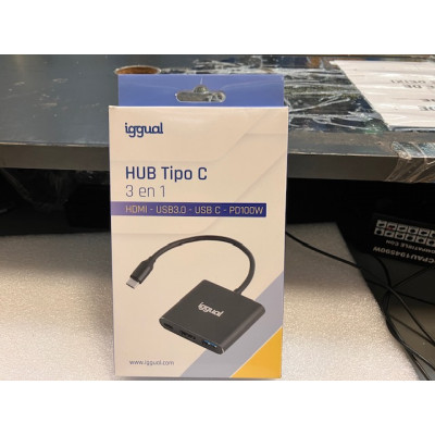 Hub tipo C 3 en 1 HDMI USB3.0 PD100W Iguual