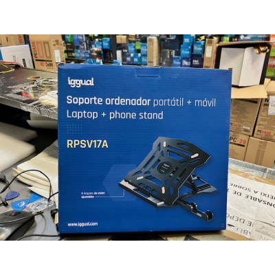 Soporte ordenador portátil + móvil Iggual RPSV17A
