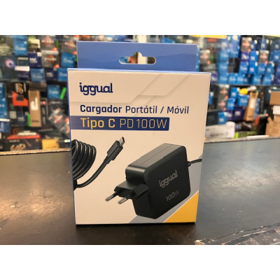 Cargador Iggual portátil y móvil tipo C PD 100W