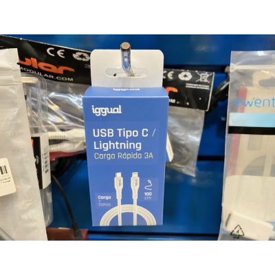 CABLE USB C A LIGHTNING 1M Q3 0.3A