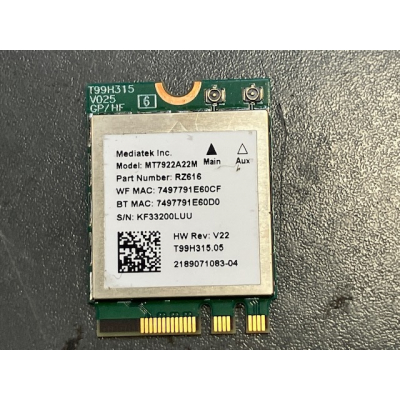 TARJETA WIFI + BLUETOOTH MT7922A22M