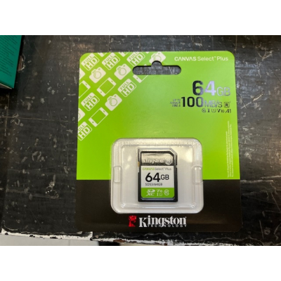 Tarjeta SD 64GB Kingston Canvas Select Plus Gen3 64GB 100 MB-s