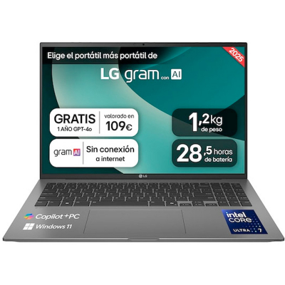 Portatil LG Gram AI 16Z90TL-G.AU85BN U7-258V 32GB 512GB 16 W11H