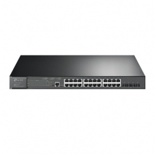 SWITCH TP-LINK TL-SG3428XMP 24 PUERTOS RJ45 GIGABIT 10/100/1000 MBPS POE ADMINISTRABLE CON 4 RANURAS 10G SFP 1 RJ45 CONSOLA Y 1 MICRO-USB CONSOLA L2 JETSTREAM PARA RACK 19 PULGADAS