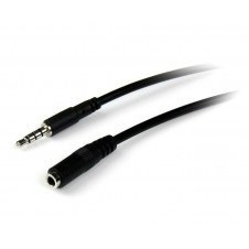 CABLE DE 2M EXTENSOR DE AUDÍFONOS Y DIADEMA HEADSET MINI-JACK CON PLUG DE 3.5MM Y 4 PINES MACHO A HEMBRA
