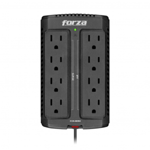 Regulador FORZA Capacidad de voltaje 900VA/450W. 8 tomas de corriente.