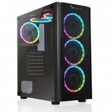 GABINETE XZEAL XZ110 RGB CON VENTANA, TOWER, ATX/MICRO ATX/MINI-ATX, USB 3.0/2.0, SIN FUENTE, NEGRO