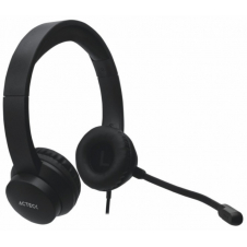 ACTECK AUDÍFONOS CON MICRÓFONO SF10, ALÁMBRICO, USB, NEGRO AC-932233