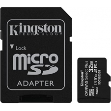 MEMORIA MICRO SD KINGSTON 32GB CANVAS SELECT PLUS CON ADAPTADOR SD CLASE10 SDCS2 32GB