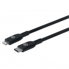 CABLE MANHATTAN USB-C A LIGHTNING 0.5M NEGRO CARGA/SINCRONIZA