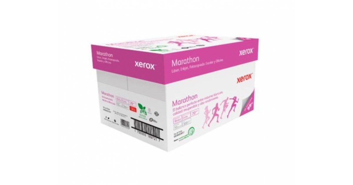 PAPEL CORTADO XEROX BOND MARATHON CARTA 99 BLANCURA 5000 HOJAS…