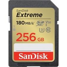 MEMORIA SD SANDISK EXTREME 256GB SDXC Y SDXC UHS V30 I CL10 U3CARD 180 MBS SDSDXVE 256G GNCIN