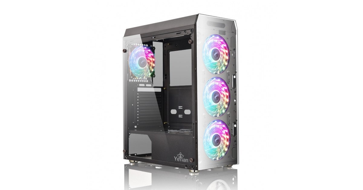 GABINETE YEYIAN KRYPTON MEDIA  TORRE ATX TG 3 FAN NEGRO RGB - YCH-MTA7-01BK