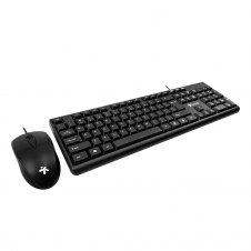 KIT DE TECLADO Y MOUSE ALÁMBRICO STYLOS USB MEMBRANA 3 BTN
