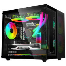 GABINETE XZEAL CUBO M-ATX/ITX NEGRO 3 VENTILADORES ARGB XZGAMC1B