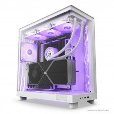 GABINETE NZXT H6 FLOW, RGB, VIDRIO TEMPLADO, USB 3.2, BLANCO
