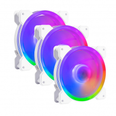 KIT DE 3 VENTILADORES BALAM RUSH EOLOX BLAZE EX50KW, 120MM, ARGB, 1500RPM, BLANCO
