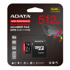 MEMORIA MICRO SD ADATA HIGH ENDURANCE 512GB SDXC SDHC UHS I