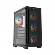 GABINETE BALAM RUSH CARBONO TWIN MATE5000,MICRO ATX, 4 FAN, NEGRO