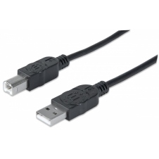 MANHATTAN CABLE USB DE ALTA VELOCIDAD, USB 2.0 A MACHO - USB 2.0 B MACHO, 5 METROS, NEGRO 337779