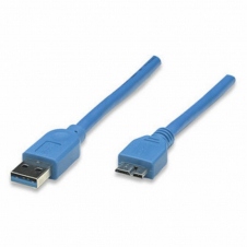 MANHATTAN CABLE USB A MACHO - MICRO USB B MACHO, 2 METROS, AZUL 325424