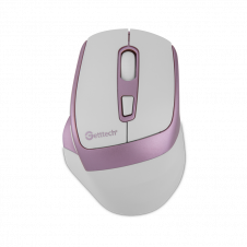 MOUSE GETTTECH INALAMBRICO ERGONOMICO BLANCO/ROSA 1600 DPI