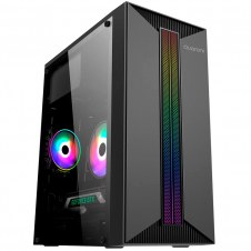 GABINETE MICRO TORRE QUARONI MICRO ATX, MINI ITX RGB PANEL ACRILICO FUENTE 500 W