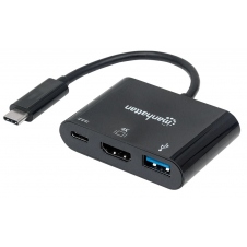 MANHATTAN ADAPTADOR USB C MACHO - HDMI/USB A/USB C HEMBRA, NEGRO 152037