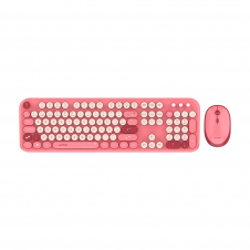 KIT TECLADO Y MOUSE ACTECK CHIC K-COLORS MK485 ROSA INALÁMBRICO