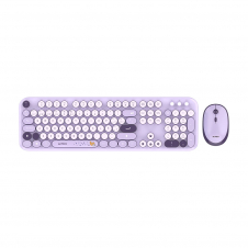 KIT TECLADO Y MOUSE ACTECK CHIC K-COLORS MK485 VIOLETA INALÁMBRICO