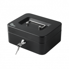 CAJON DE DINERO QIAN CON BANDEJA REMOVIBLE DE DOS NIVELES NEGRO