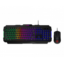 KIT DE TECLADO Y MOUSE MSI FORGE GK100 COMBO US RGB USB SIMETRICO