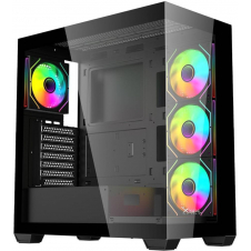 GABINETE XZEAL XZ-140 MID-TOWER ATX 4 VENTILADORES ARGB NEGRO