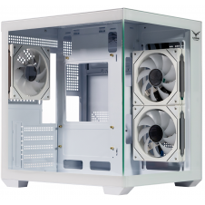 GABINETE NACEB NA-0636B MINI-TOWER MICRO-ATX 3 FAN RGB BLANCO