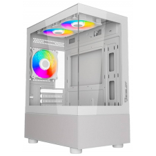 GABINETE OCELOT GLASS EW7 MICRO-ATX 3 VENTILADORES RGB BLANCO
