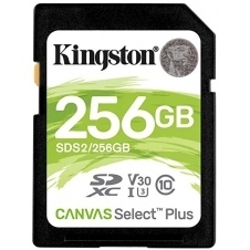MEMORIA FLASH KINGSTON CANVAS SELECT PLUS, 256GB SDXC UHS-I CLASE 10, SDS2/256GB