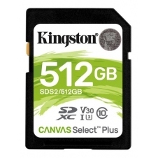 MEMORIA FLASH KINGSTON CANVAS SELECT PLUS, 512GB SDXC UHS-I CLASE 10, SDS2/512GB