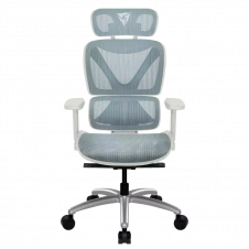 SILLA THUNDER X3 XTC CHROMA MALLA TRANSPIRABLE, CUERO PU 150KG WHITE / BLUE