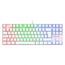 TECLADO GAMER MECÁNICO TKL REDRAGON KUMARA, ALÁMBRICO, RGB BLANCO