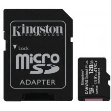 MEMORIA FLASH KINGSTON CANVAS SELECT PLUS, 128GB MICROSDXC UHS-I CLASE 10, CON ADAPTADOR SDCS2/128GB