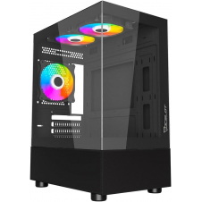 GABINETE OCELOT GLASS EN6 MICRO-ATX 3 VENTILADORES RGB NEGRO