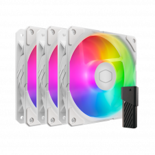 KIT 3 VENTILADORES COOLER MASTER SICKLEFLOW 120MM RGB BLANCO